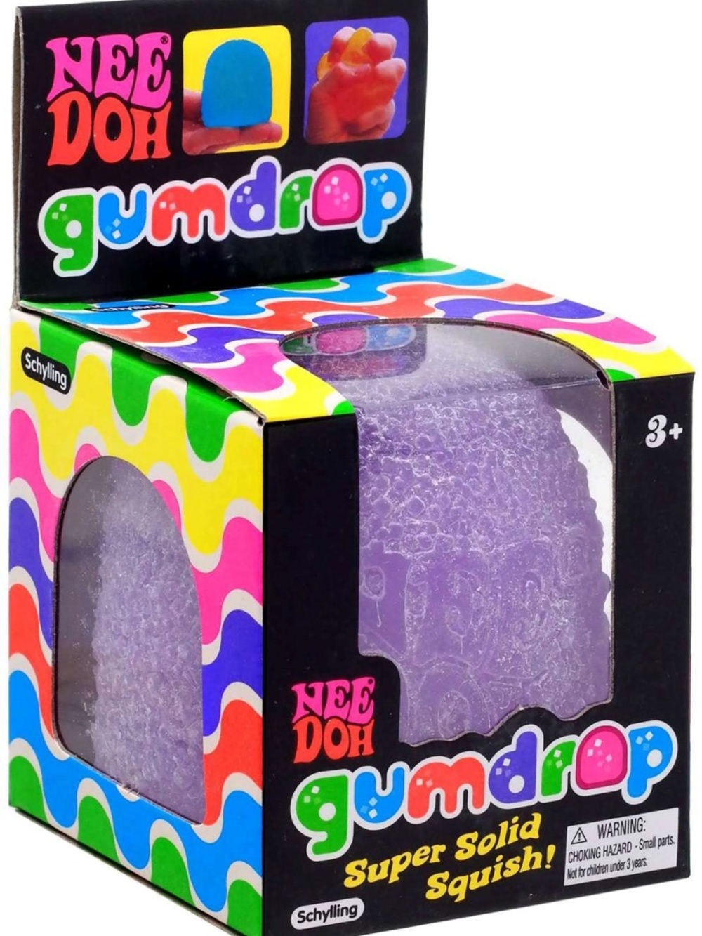 NeeDoh Gumdrop Super Solid Squish! Purple Gumball Stress Toy